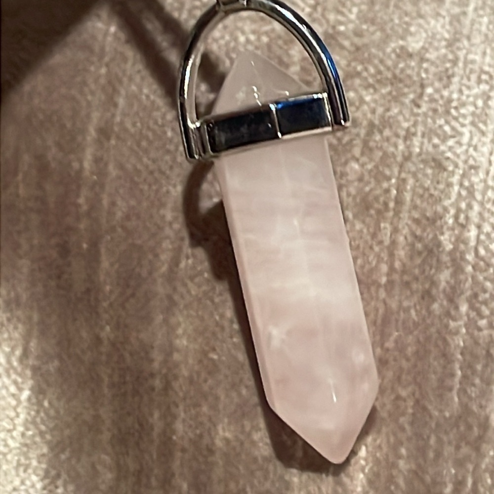 Rose Quartz Bullet Crystal Necklace